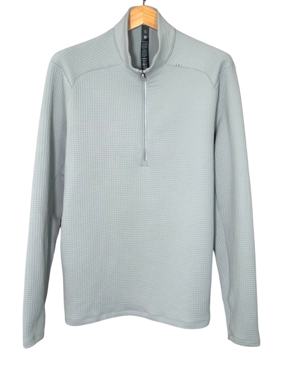 Lululemon Waffle-Knit Half-Zip Pullover (Light Grey, XXL)